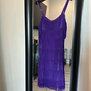 Purple fringe dress, size large, new with tags and bloomers